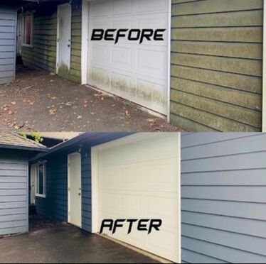 before and after House Exterior or Siding pressure washing service done